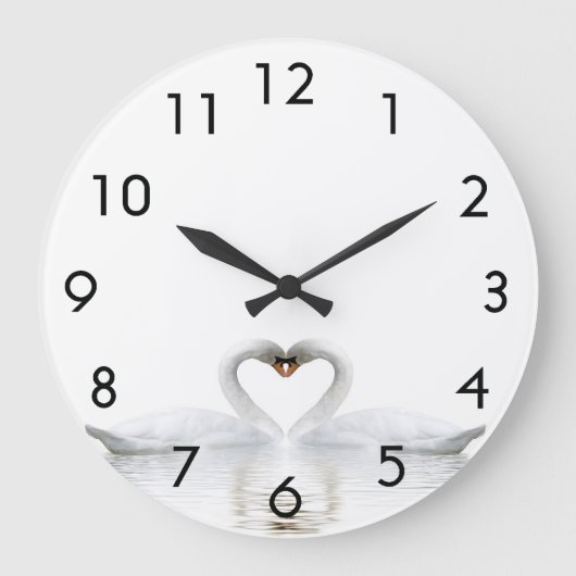 Witte zwanen verliefd grote klok (Voorkant)