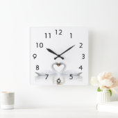 Witte zwanen verliefd vierkante klok (Huis)