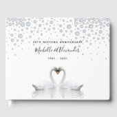 Witte zwanenvogels 60e diamantbruiloft gastenboek (Voorkant)
