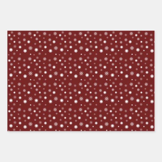 Witte zwart-wit-sneeuwvlokken grafisch inpakpapier vel (Voorkant)