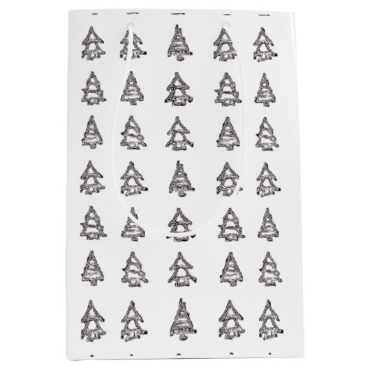 Witte & Zwarte Boom Gift Bag Medium Cadeauzakje (Voorkant)