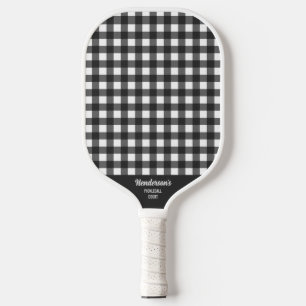 Witte zwarte buffelplaat Afdrukaangepaste tekst af Pickleball Paddle