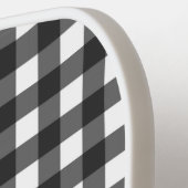 Witte zwarte buffelplaat Afdrukaangepaste tekst af Pickleball Paddle (Links Detail)