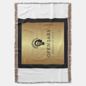 Witte, zwarte en gouden katoenen deken (Voorkant Verticaal)