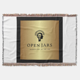 Witte, zwarte en gouden katoenen deken