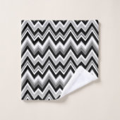 Witte zwarte en grijze chevron-patroon bad handdoek (Wasdoekje)