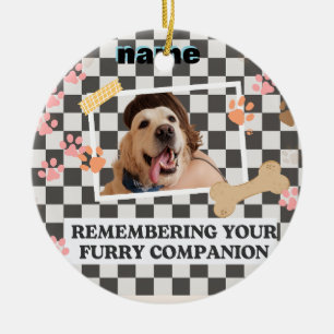 witte zwarte gepersonaliseerde naam Bandana Keramisch Ornament