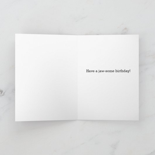 Witte zwarte geruite haai 8e verjaardag kaart (Binnen)