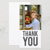 Witte & zwarte glitter Dank u fotokaarten Bedankkaart (Voorkant / Achterkant)