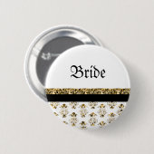 Witte zwarte goudvogel ronde button 5,7 cm (Voorkant /achterkant)