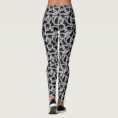 Witte zwarte kat volwassen leggings (Achterkant)