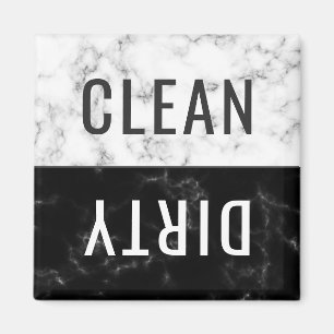 Witte zwarte marmer van Clean Dirty Dishwasher Magneet