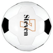 Witte zwarte monogram initiaal voetbal (Gedraaid)