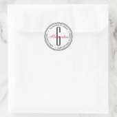 Witte Zwarte Naam Monogram Adres Envelope Zegels (Tas)