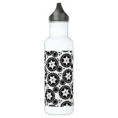 Witte zwarte rode bloemen waterfles  (Links)