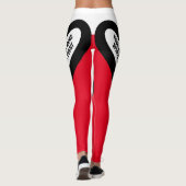 Witte/zwarte/rode Leggings personaliseren (Achterkant)