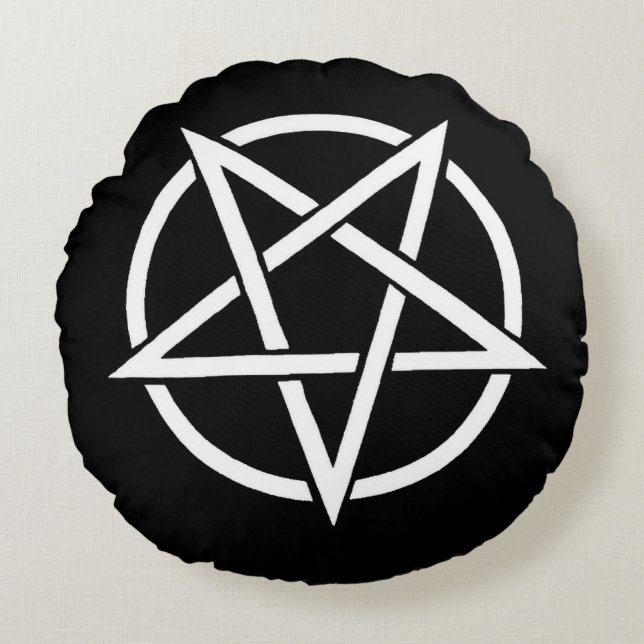 Witte zwarte ronde kussen (Voorkant)