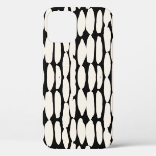 Witte zwarte stip. shibori cirkel naadloos. iPhone 12 hoesje