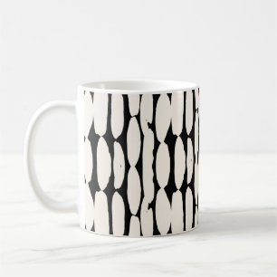 Witte zwarte stip. shibori cirkel naadloos. koffiemok