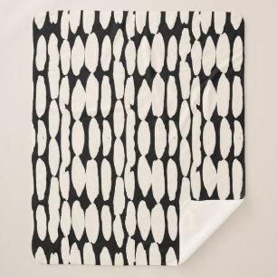 Witte zwarte stip. shibori cirkel naadloos. sherpa deken