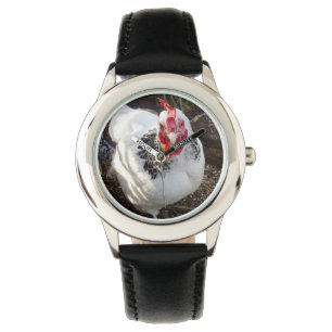 Witte zwarte Sussex Chicken Horloge
