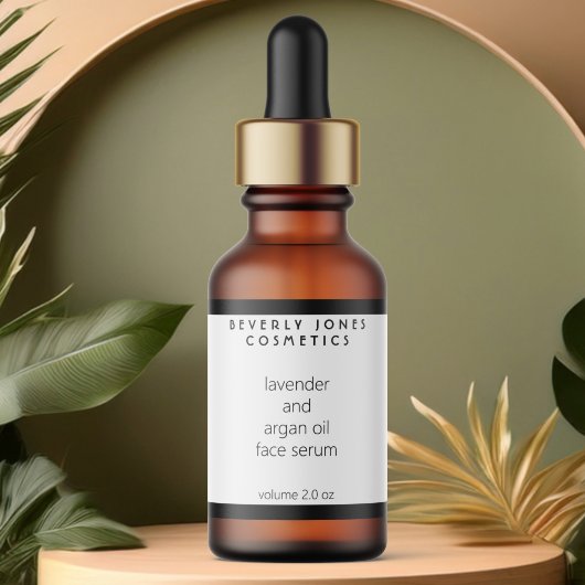 Witte & Zwarte Waterdichte Kosmetische Druppelfles Labels