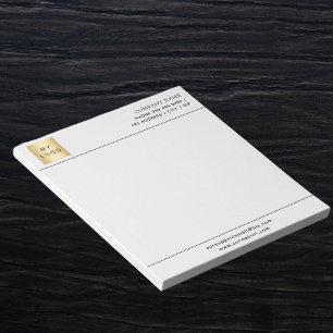 Witte zwarte zaken logo briefhoofd notitieblok