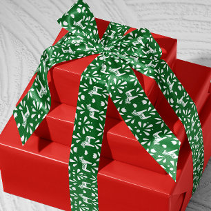Witte Zweedse Dala Horse Pine Green Holiday Gift Lint