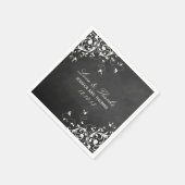 Witte zwepen op het Chalkboard Weddenschap Napkins Servetten (Hoek)
