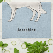 Witte Zwitserse Herder Witte GSD Hond met Naam Bla Theedoek (Gevouwen)