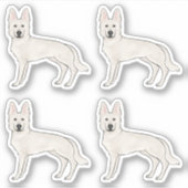 Witte Zwitserse Herder Witte GSD Schattigee Cartoo Sticker (Voorkant)