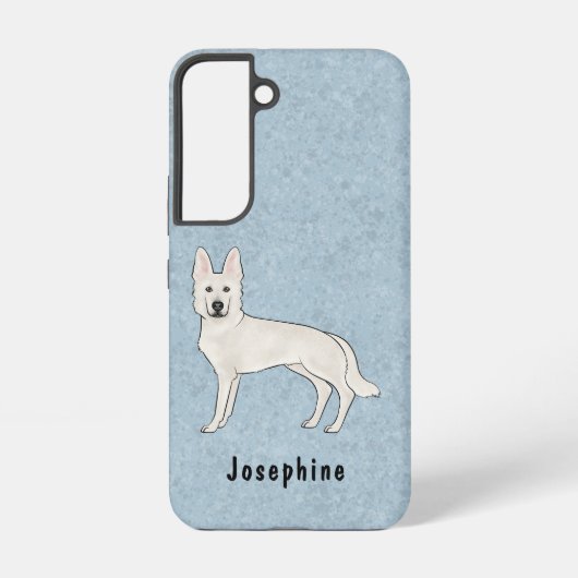 Witte Zwitserse Herder Witte GSD Schattigee Hond m Samsung Galaxy Hoesje (Achterkant)