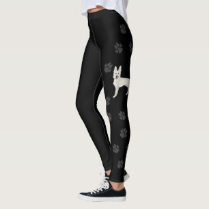 Witte Zwitserse Herdershond Witte GSD-hond Met Gri Leggings