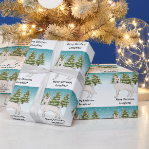 Witte Zwitserse Herdershond Witte GSD Hond Winter  Cadeaupapier