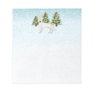 Witte Zwitserse Herdershond Witte GSD Hond Winter Notitieblok