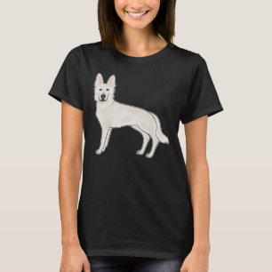 Witte Zwitserse Herdershond Witte GSD Lieve Cartoo T-shirt