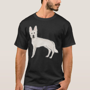Witte Zwitserse Herdershond Witte GSD Lieve Cartoo T-shirt