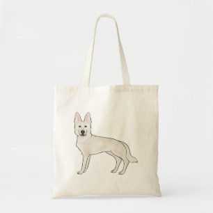 Witte Zwitserse Herdershond Witte GSD Lieve Cartoo Tote Bag