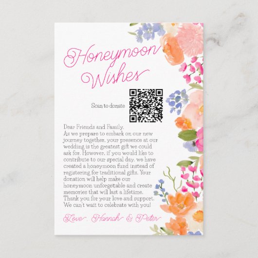 Wittebroods wensen wilde bloemen bloemstuk bruids informatiekaartje (Voorkant)