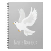 Witteduif op grijs notitieboek (Voorkant)