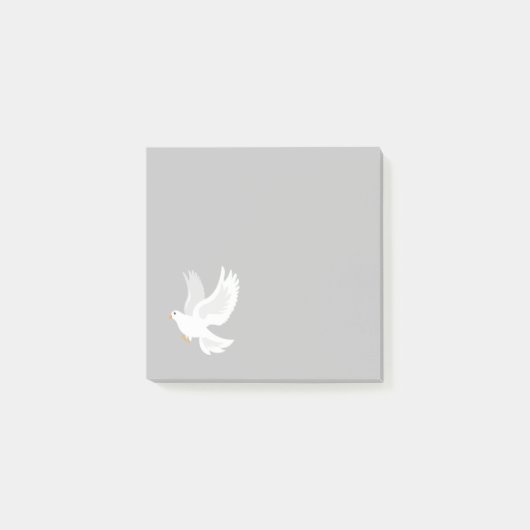 Witteduif op grijs post-it® notes (Voorkant)