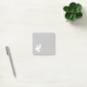 Witteduif op grijs post-it® notes (Kantoor)