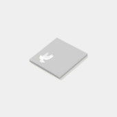 Witteduif op grijs post-it® notes (Schuin)