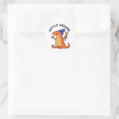 Wittle Wizard Funny Lizard Pun Ronde Sticker (Tas)