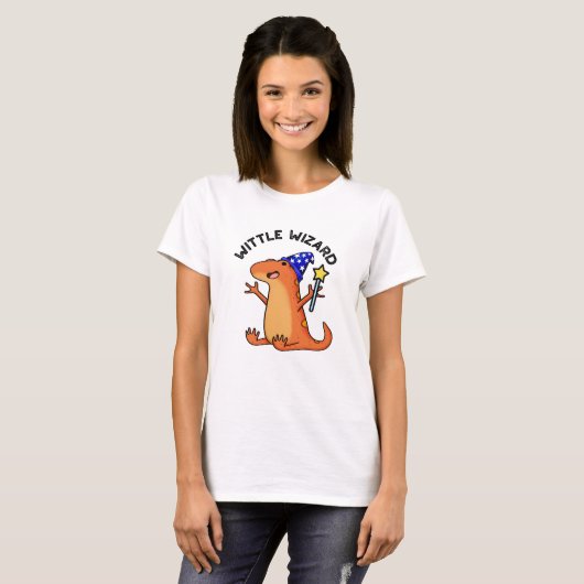 Wittle Wizard Funny Lizard Pun T-shirt (Voorkant volledig)