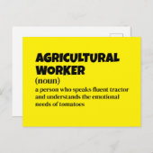 Witty Agricultural Worker Definition Feestdagenkaart (Voorkant / Achterkant)