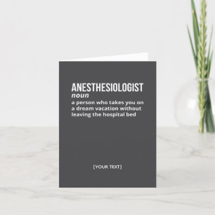Witty Anesthesiologist Definition Wenskaart Bedankkaart