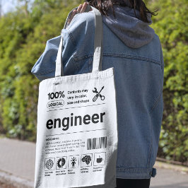 Witty Barcode Engineer Definition Engineering Gift Tote Bag
