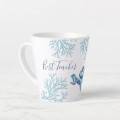 Witty Blue Waterverf Octopus Coastal Latte Mok (Linkerhoek)