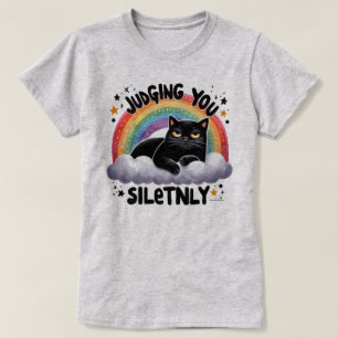 Witty Cat Grafische T-shirt - Je Stilletjes Beoord